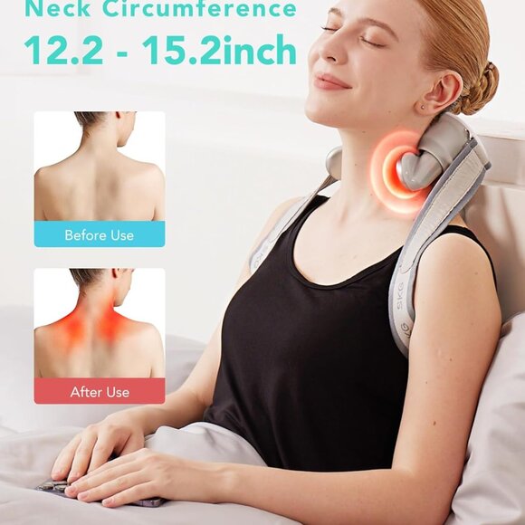SKG H7 MAX Neck Massager Pain Relief Deep Tissue with Heat Cordless 4d - Picture 4 of 8